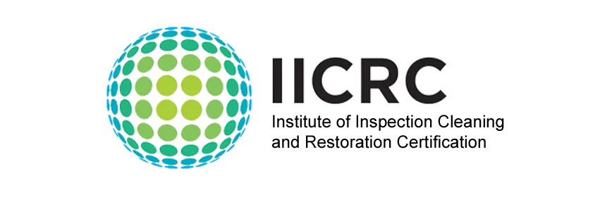 Official logo of the IICRC, the Institute of Inspection Cleaning and Restoration Certification, featuring a green and blue dotted globe next to the organization's name.